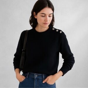 Valerie Stevens Luxury Yarns Women’s Sweater S Black Wool Angora Rabbit Hair